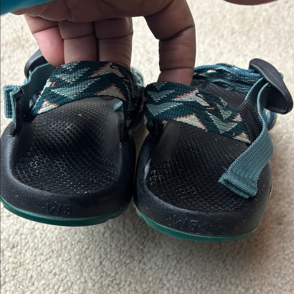 Chaoo Teal and Black Strappy Sandals Size 5 - Picture 5 of 6